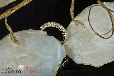 Pre-owned Pucci 1.2ct Round Cut Simulated Stackable Petite Anniversary Band 14k Yellow Gold