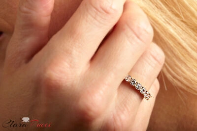 Pre-owned Pucci 1.2ct Round Cut Simulated Stackable Petite Anniversary Band 14k Yellow Gold
