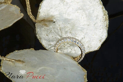 Pre-owned Pucci 2.5ct Round Cut Eternity Bridal Wedding Simulated Band Solid 14k Yellow Gold