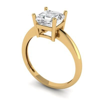 Pre-owned Pucci 1.50 Ct Asscher Cut Classic Simulated Engagement Promise Ring 14k Yellow Gold