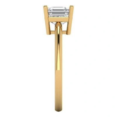 Pre-owned Pucci 1.50 Ct Asscher Cut Classic Simulated Engagement Promise Ring 14k Yellow Gold