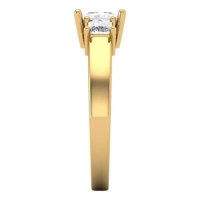Pre-owned Pucci 1.05ct 3 Stone Princess Anniversary Simulated Engagement Ring 14k Yellow Gold