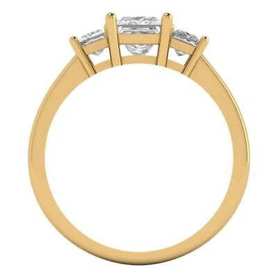 Pre-owned Pucci 1.05ct 3 Stone Princess Anniversary Simulated Engagement Ring 14k Yellow Gold