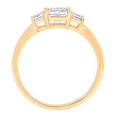 Pre-owned Pucci 1.05ct 3 Stone Princess Anniversary Simulated Engagement Ring 14k Yellow Gold