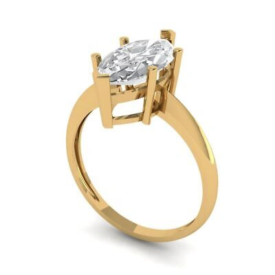 Pre-owned Pucci 2.7ct Marquise Cut Bridal Simulated Engagement Promise Ring 14k Yellow Gold