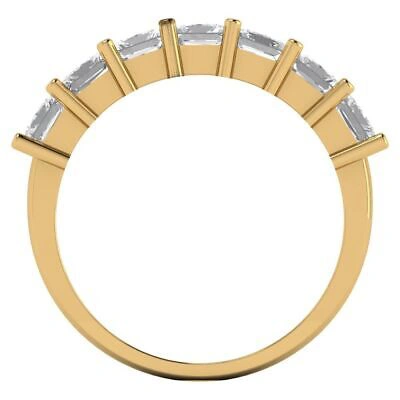 Pre-owned Pucci 1.85ct Princess Cut Eternity Wedding Simulated Engagement Band 14k Yellow Gold
