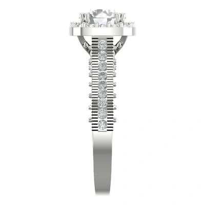Pre-owned Pucci 2.05ct Round Cut Halo Simulated Engagement Anniversary Ring 14k White Solid Gold In White/colorless