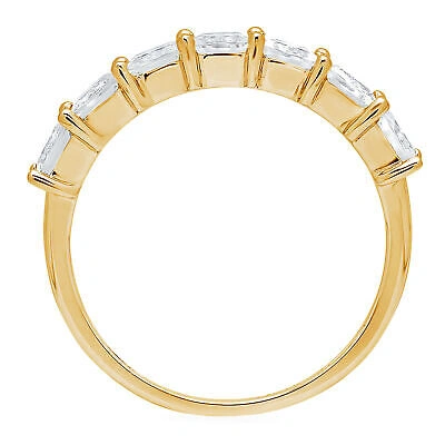 Pre-owned Pucci 1.85ct Princess Cut Eternity Wedding Simulated Engagement Band 14k Yellow Gold