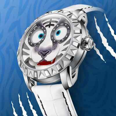 Pre-owned Lucky Brand Lucky Harvey Luxury Tiger Watch Sapphire Stainless Steel 5atm Waterproof