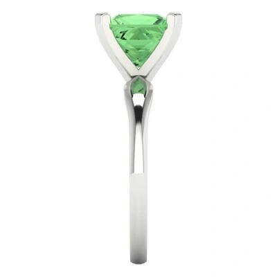 Pre-owned Pucci 2.5 Ct Princess Cut Simulated Green Stone Wedding Promise Ring 14k White Gold