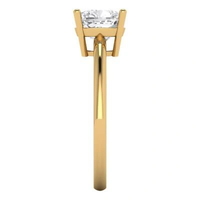 Pre-owned Pucci 1.8ct Cushion Cut Simulated Solitaire Statement Promise Ring 14k Yellow Gold In D