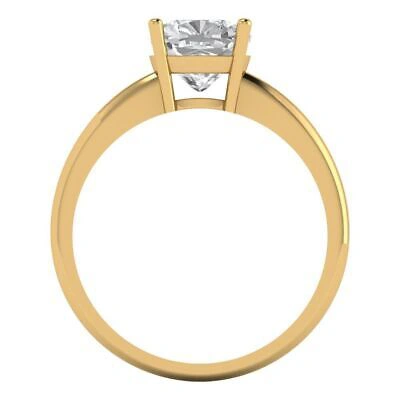 Pre-owned Pucci 1.8ct Cushion Cut Simulated Solitaire Statement Promise Ring 14k Yellow Gold In D