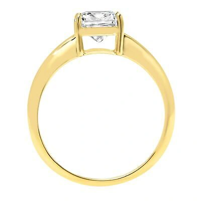 Pre-owned Pucci 1.8ct Cushion Cut Simulated Solitaire Statement Promise Ring 14k Yellow Gold In D