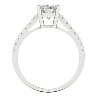 Pre-owned Pucci 2.71ct Oval Cut Moissanite Classic Bridal Statement Designer Ring 14k White Gold In White/colorless