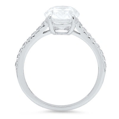 Pre-owned Pucci 2.71ct Oval Cut Moissanite Classic Bridal Statement Designer Ring 14k White Gold In White/colorless