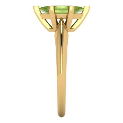 Pre-owned Pucci 1 Ct Marquise Designer Statement Bridal Classic Peridot Ring 14k Yellow Gold