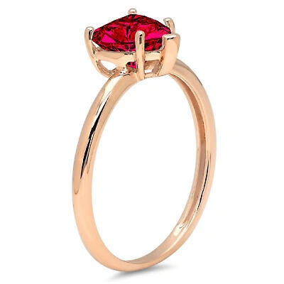 Pre-owned Pucci 1 Ct Heart Cut Designer Statement Bridal Classic Ruby Ring Solid 14k Pink Gold In Red