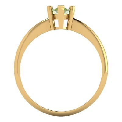 Pre-owned Pucci 1 Ct Pear Designer Statement Bridal Natural Peridot Ring Solid 14k Yellow Gold