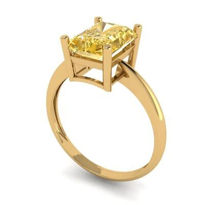Pre-owned Pucci 2.5ct Radiant Cut Simulated Yellow Stone Wedding Promise Ring 14k Yellow Gold
