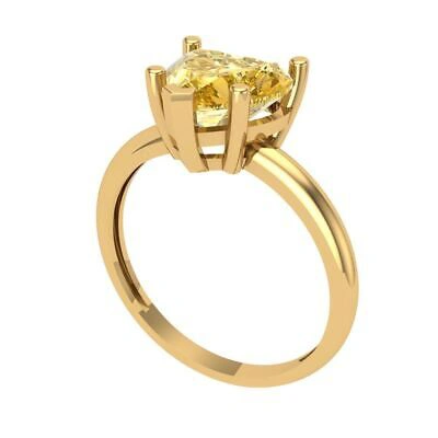 Pre-owned Pucci 2ct Heart Cut Simulated Yellow Stone Wedding Bridal Promise Ring 14k Yellow Gold
