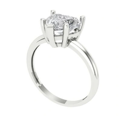 Pre-owned Pucci 2 Ct Heart Statement Bridal Ring 14k White Gold Lab Created White Sapphire In White/colorless