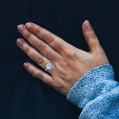 Pre-owned Pucci 3 Ct Round Cut Designer Statement Bridal Natural Aquamarine Ring 14k White Gold