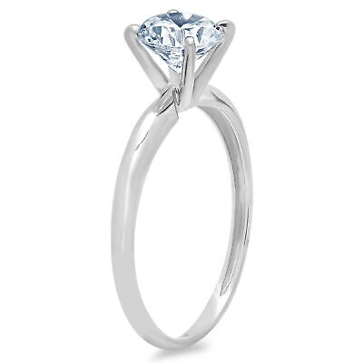 Pre-owned Pucci 3 Ct Round Cut Designer Statement Bridal Natural Aquamarine Ring 14k White Gold