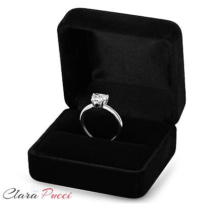 Pre-owned Pucci 2 Ct Heart Statement Bridal Ring 14k White Gold Lab Created White Sapphire In White/colorless