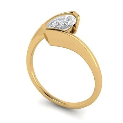 Pre-owned Pucci 1.9ct Marquise White Simulated Statement Promise Swirl Ring 14k Yellow Gold