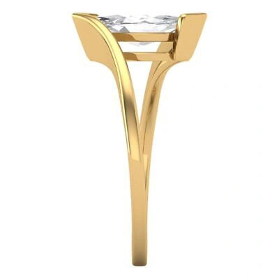 Pre-owned Pucci 1.9ct Marquise White Simulated Statement Promise Swirl Ring 14k Yellow Gold