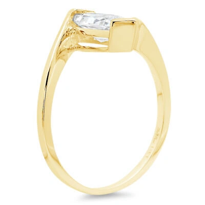 Pre-owned Pucci 1.9ct Marquise White Simulated Statement Promise Swirl Ring 14k Yellow Gold