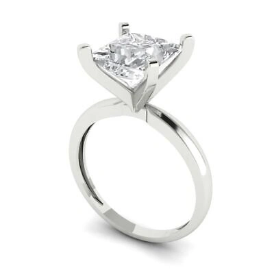 Pre-owned Pucci 2.9ct Princess Cut Wedding Simulated Engagement Anniversary Ring 14k White Gold In D