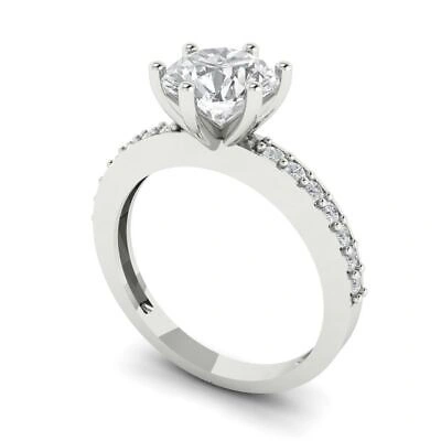 Pre-owned Pucci 1.86 Round Cut Accent Anniversary Simulated Engagement Ring 14k White Solid Gold