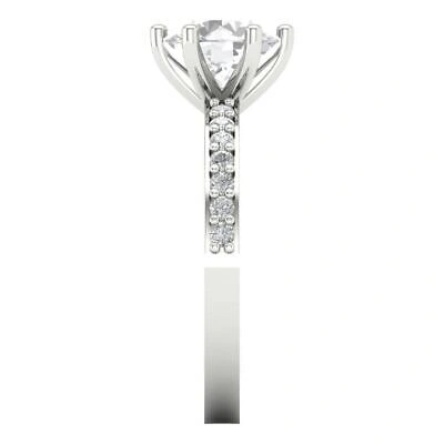 Pre-owned Pucci 1.86 Round Cut Accent Anniversary Simulated Engagement Ring 14k White Solid Gold