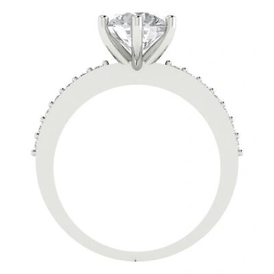 Pre-owned Pucci 1.86 Round Cut Accent Anniversary Simulated Engagement Ring 14k White Solid Gold
