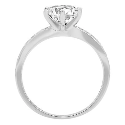 Pre-owned Pucci 1.86 Round Cut Accent Anniversary Simulated Engagement Ring 14k White Solid Gold