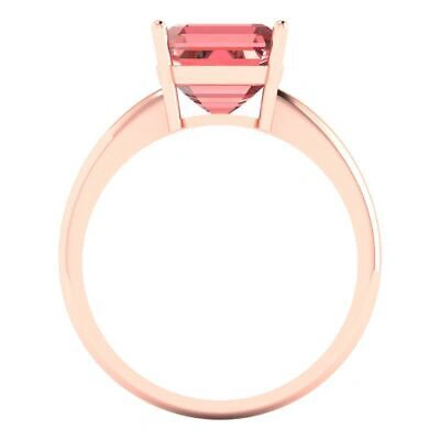 Pre-owned Pucci 2.5 Ct Asscher Designer Statement Bridal Classic Red Garnet Ring 14k Pink Gold