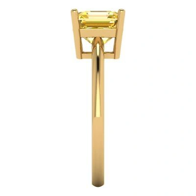 Pre-owned Pucci 2ct Asscher Cut Simulated Yellow Stone Wedding Promise Ring 14k Yellow Gold