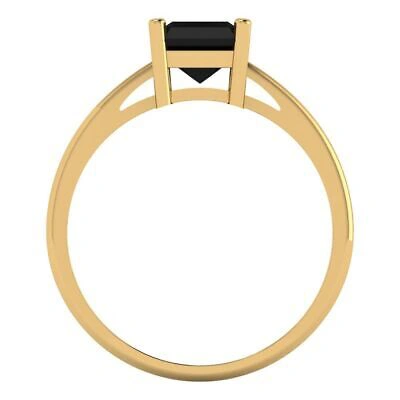 Pre-owned Pucci 2 Emerald Designer Statement Bridal Natural Onyx Ring Solid 14k Yellow Gold