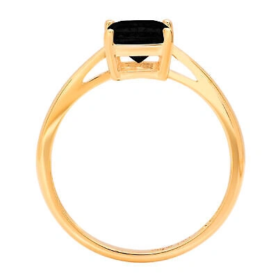 Pre-owned Pucci 2 Emerald Designer Statement Bridal Natural Onyx Ring Solid 14k Yellow Gold