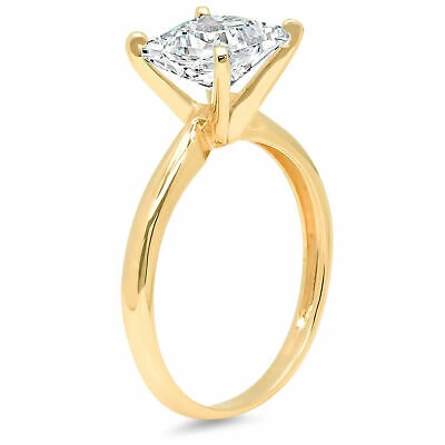Pre-owned Pucci 0.5 Ct Princess Cut Lab Created Diamond Stone Solid 18k Yellow Gold Ring In G-h