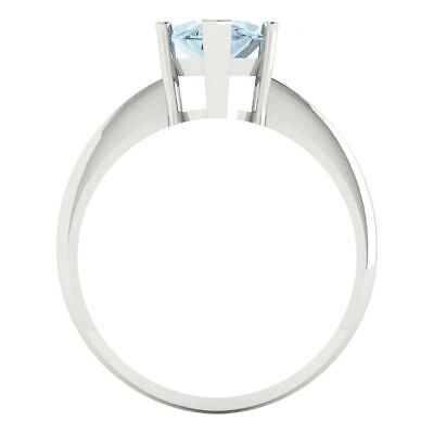 Pre-owned Pucci 2.5 Ct Marquise Designer Statement Classic Swiss Topaz Ring Solid 14k White Gold