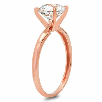 Pre-owned Pucci 0.5 Ct Round Cut Lab Created Diamond Stone 18k Rose Gold Solitaire Ring In G-h
