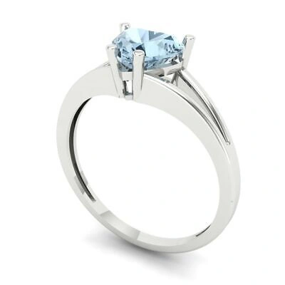 Pre-owned Pucci 1.5 Ct Heart Cut Vvs1 Statement Designer Classic Swiss Topaz Ring 14k White Gold