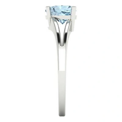 Pre-owned Pucci 1.5 Ct Heart Cut Vvs1 Statement Designer Classic Swiss Topaz Ring 14k White Gold