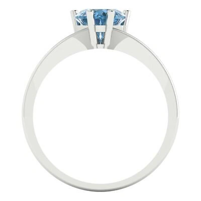 Pre-owned Pucci 1.5 Ct Heart Cut Vvs1 Statement Designer Classic Swiss Topaz Ring 14k White Gold