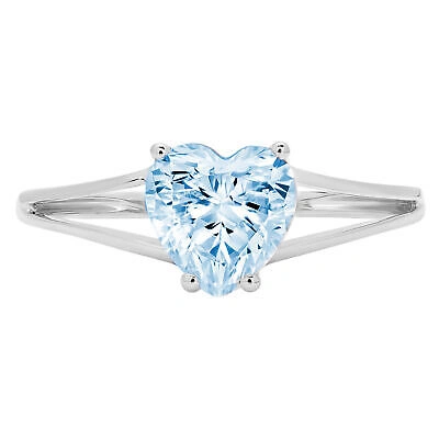 Pre-owned Pucci 1.5 Ct Heart Cut Vvs1 Statement Designer Classic Swiss Topaz Ring 14k White Gold