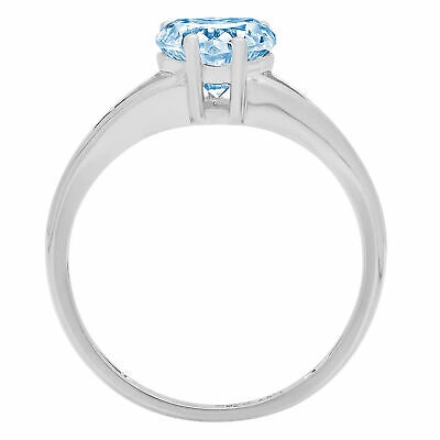 Pre-owned Pucci 1.5 Ct Heart Cut Vvs1 Statement Designer Classic Swiss Topaz Ring 14k White Gold