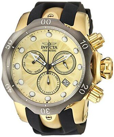 Pre-owned Invicta Men's 'venom' Quartz Chronograph Titanium And Silicone Watch 24258