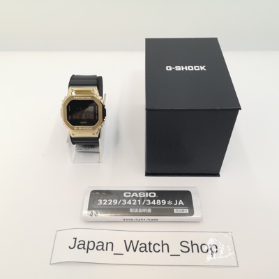 Pre-owned Casio G-shock Gm-5600g-9jf Black Gold Metal Case Digital Men's Watch In Box